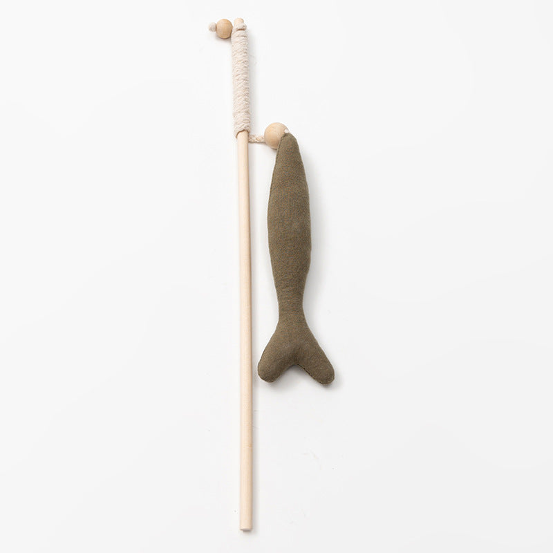 Cat Fishing Rod with Realistic Fish Teaser Toy
