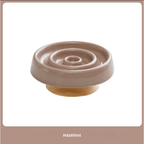 Ceramic Slow Feeder Pet Bowl with Wooden Base