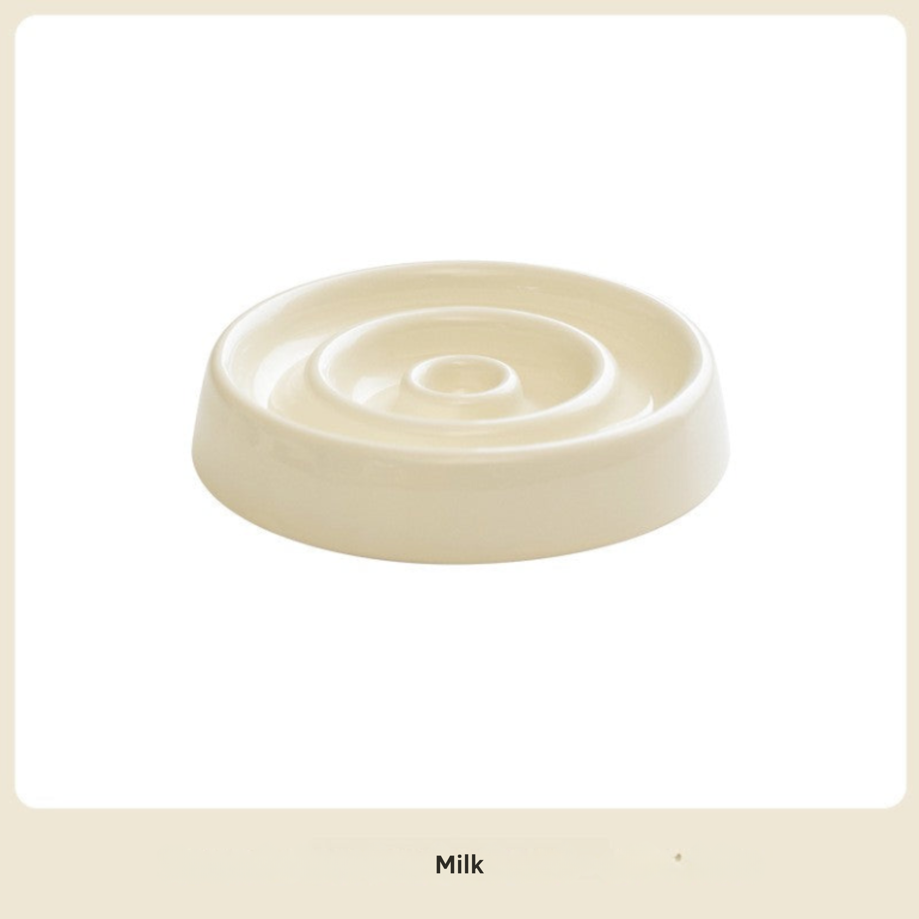 Ceramic Slow Feeder Pet Bowl with Wooden Base